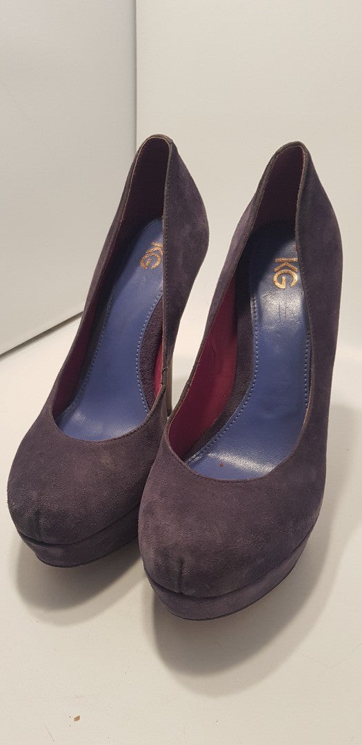 Kurt Geiger Purple Suede High Heels Size 4 VGC