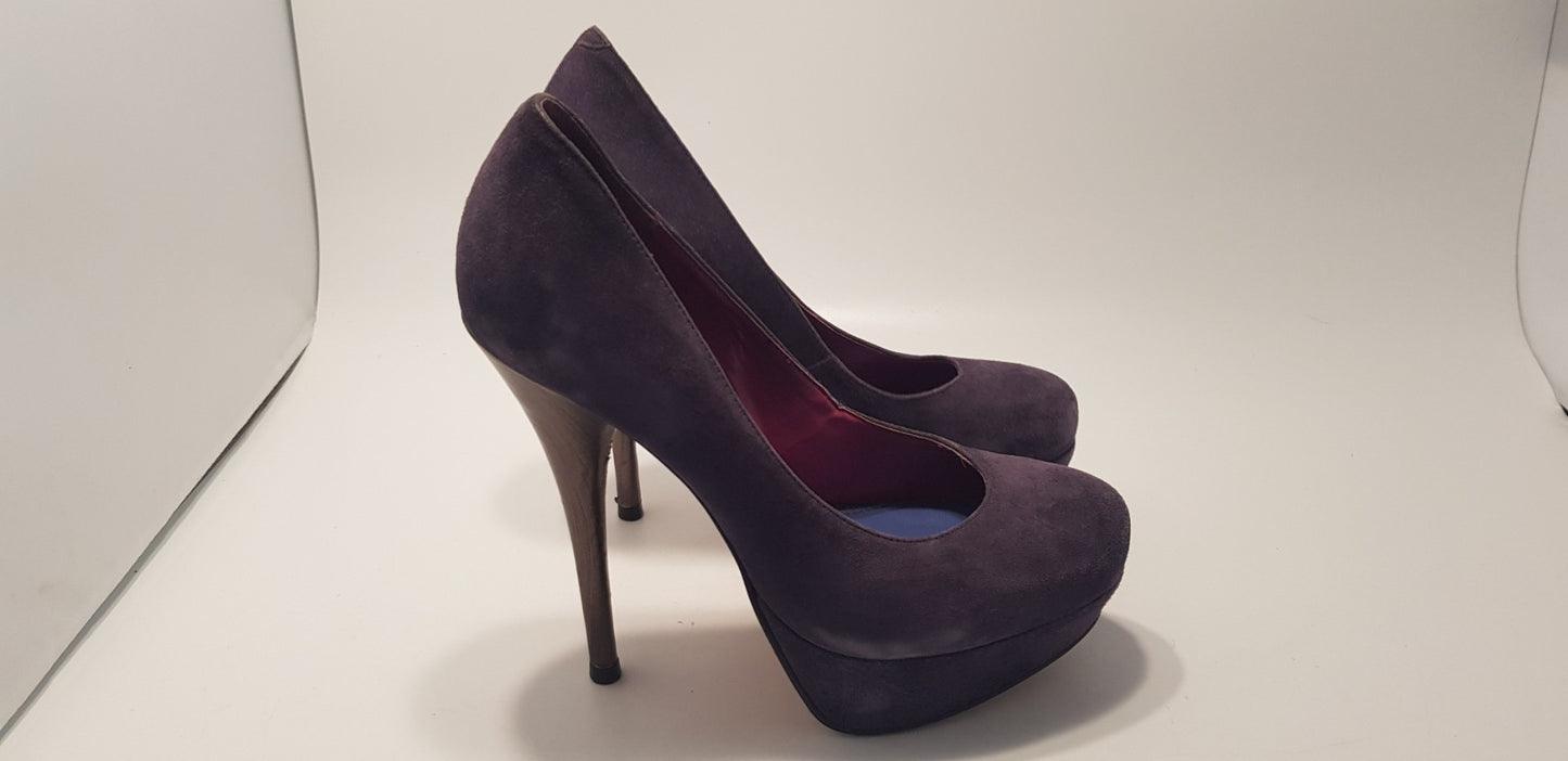 Kurt Geiger Purple Suede High Heels Size 4 VGC