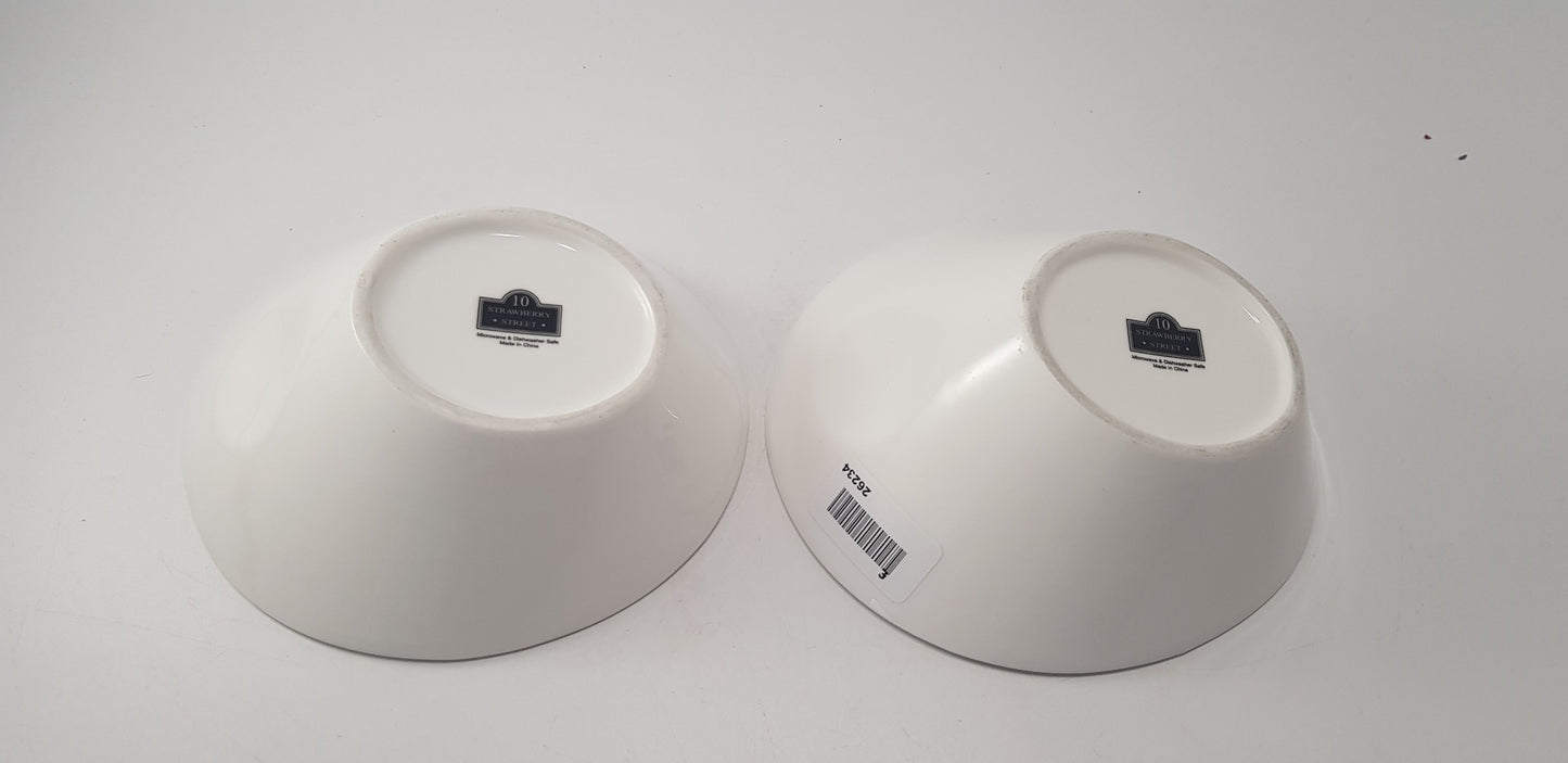 10 Strawberry Street Asymmetric Snack Bowls with Serving Dimple x2 Excellent Condition