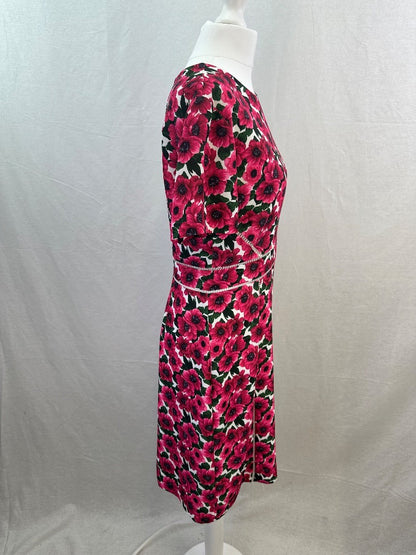 Hobbs Livia Dress Raspberry Floral Size 10 BNWT