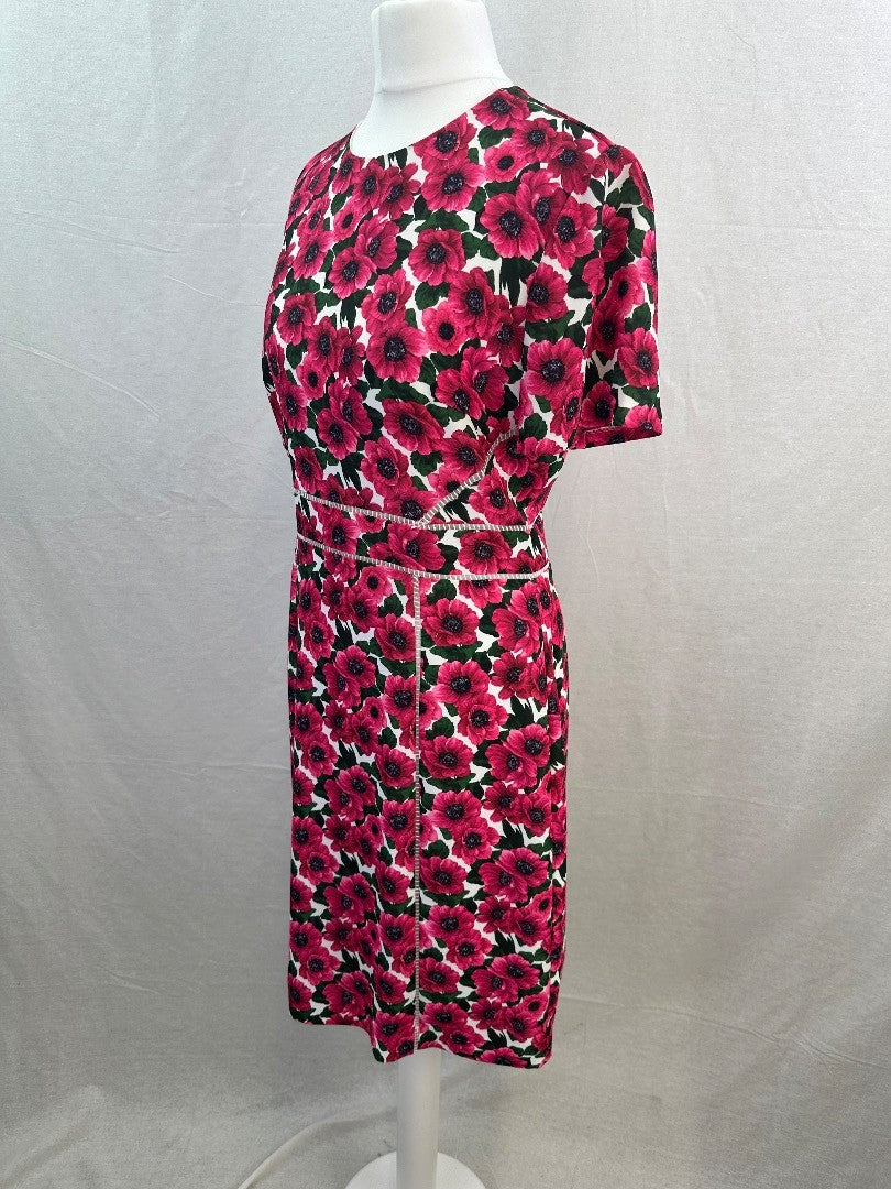 Hobbs Livia Dress Raspberry Floral Size 10 BNWT