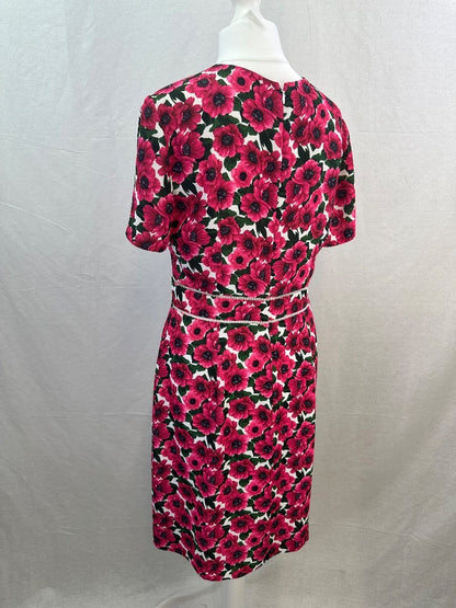 Hobbs Livia Dress Raspberry Floral Size 10 BNWT