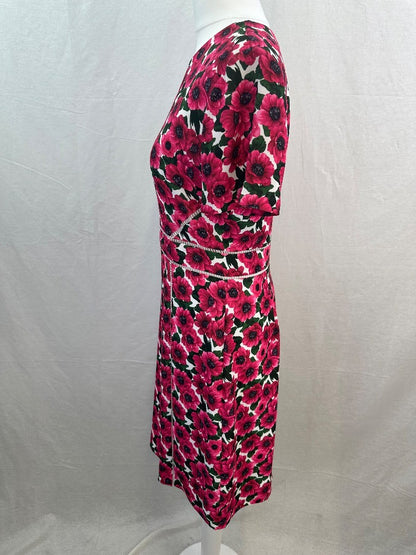 Hobbs Livia Dress Raspberry Floral Size 10 BNWT