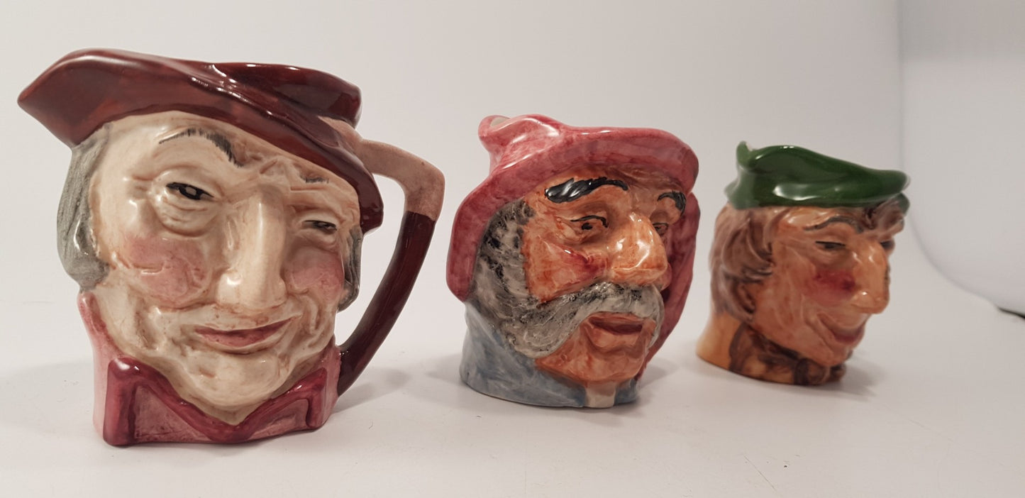 Artone Small Toby Jugs x3 in Set VGC Vintage