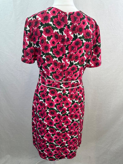 Hobbs Livia Dress Raspberry Floral Size 10 BNWT