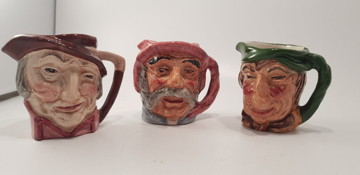 Artone Small Toby Jugs x3 in Set VGC Vintage