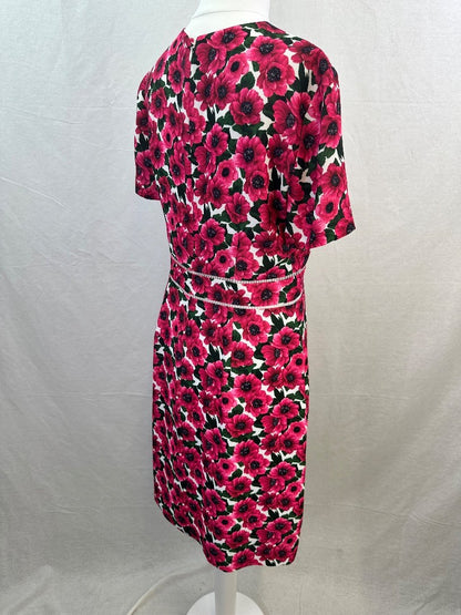 Hobbs Livia Dress Raspberry Floral Size 10 BNWT