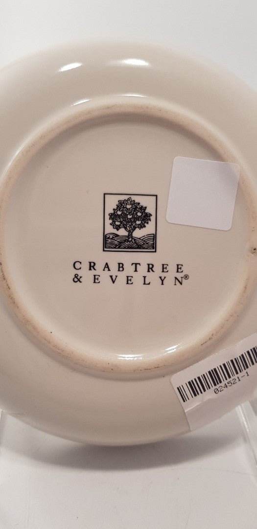 Crabtree & Evelyn Antique White Round Trinket/Soap Dish Excellent Condition