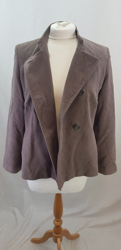 M&S Short Grey Flint Coat Size 14 VGC