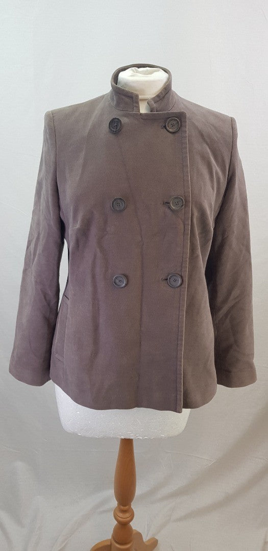 M&S Short Grey Flint Coat Size 14 VGC