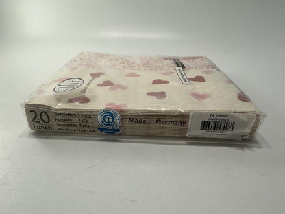 Emma Bridgewater 3 Ply Paper Lunch Napkins / Serviettes Pink Hearts