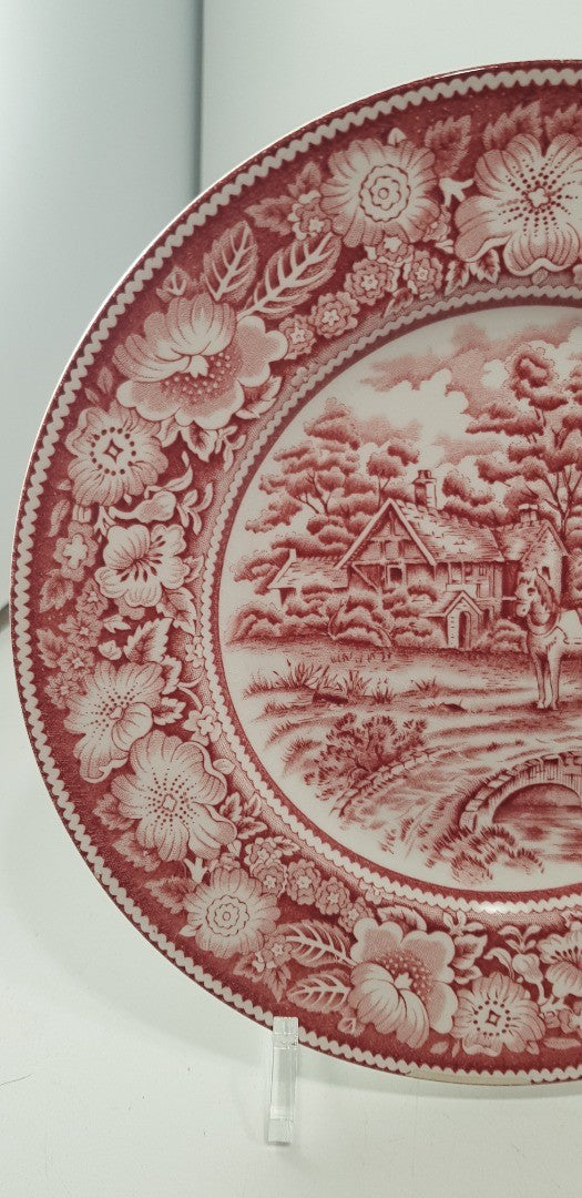 W R MidWinter Rural England 8" Side Plate Pink White Vintage VGC