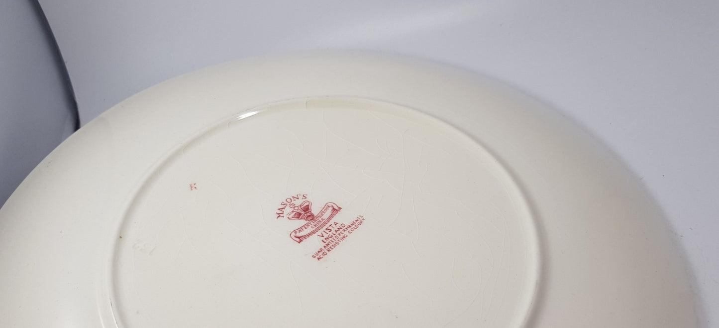 Mason's Ironstone White Burgundy 12.5" Plate Vintage GC