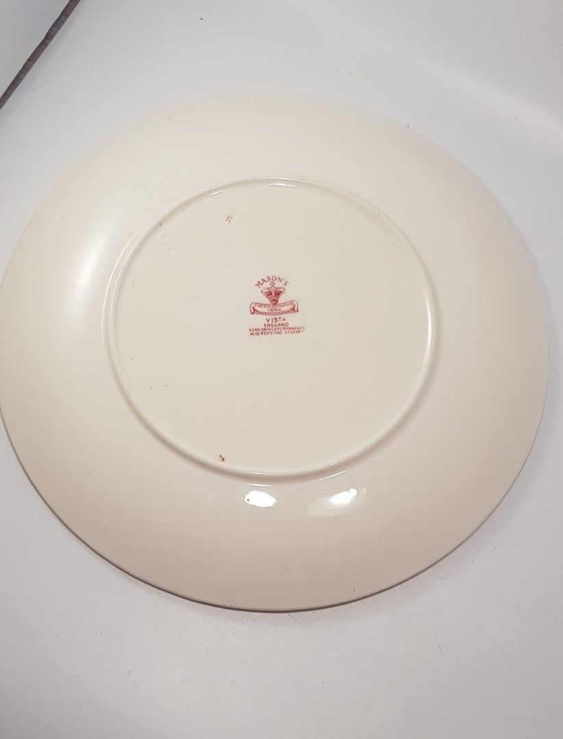 Mason's Ironstone White Burgundy 12.5" Plate Vintage GC