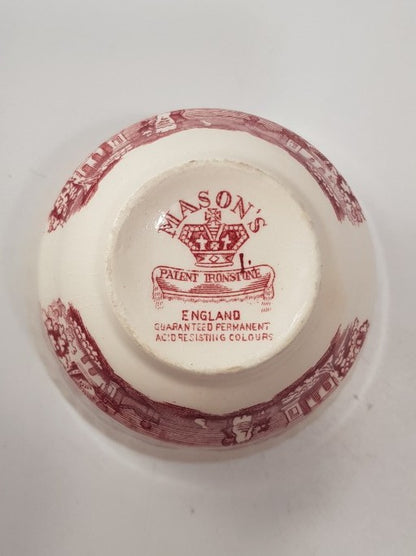 Mason's Ironstone White Burgundy Sugar Bowl Vintage VGC