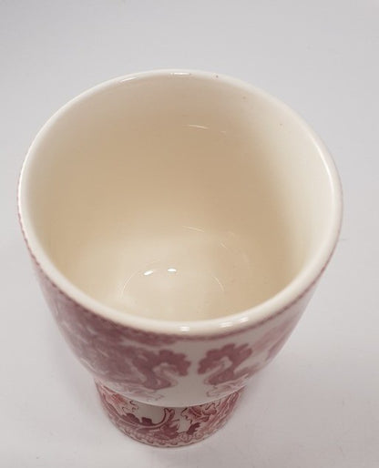 Johnson Bros American Double Egg Cup Fort Deardorn Pink White Vintage GC