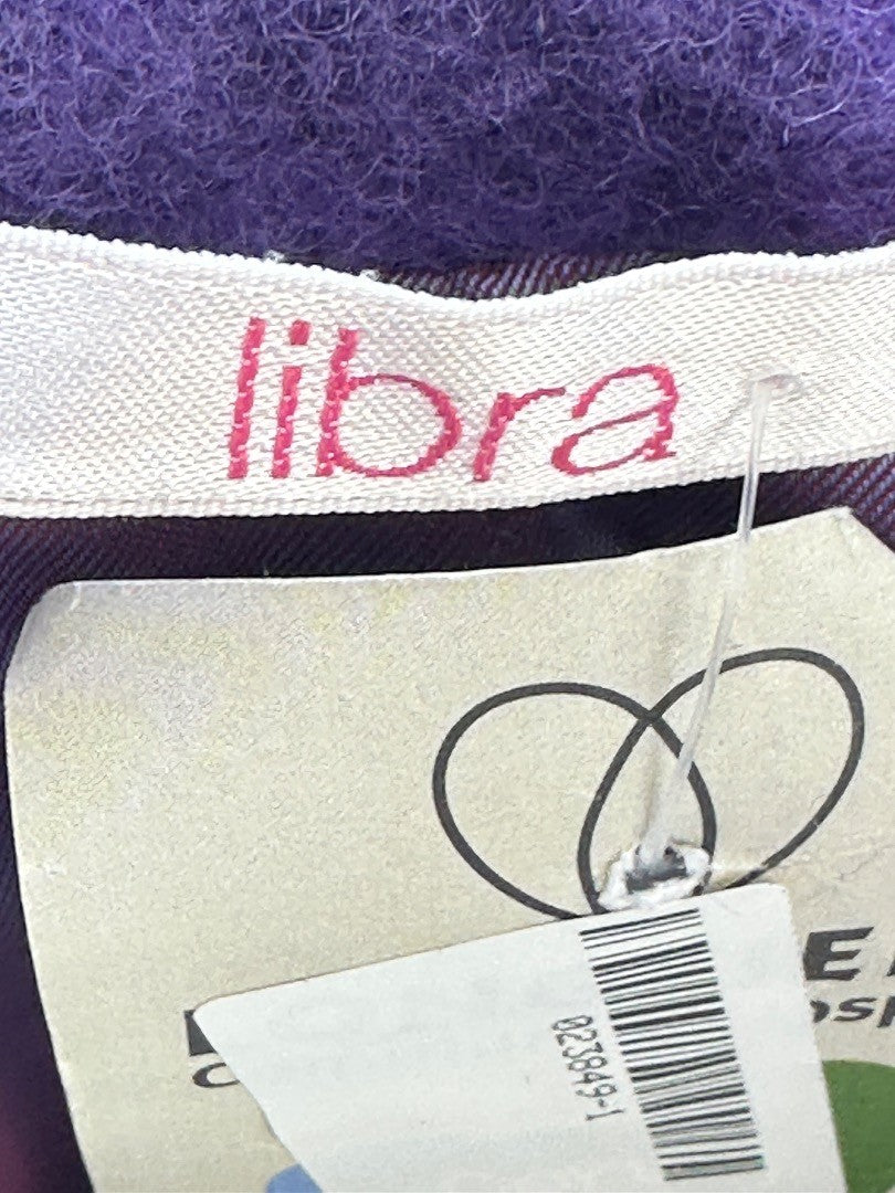 Libra Purple White Wool Mix Coat Size 18 VGC