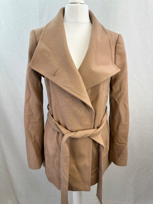 Ted Baker Camel Colour Wool Mix Coat TB Size 1 UK Size 8 VGC