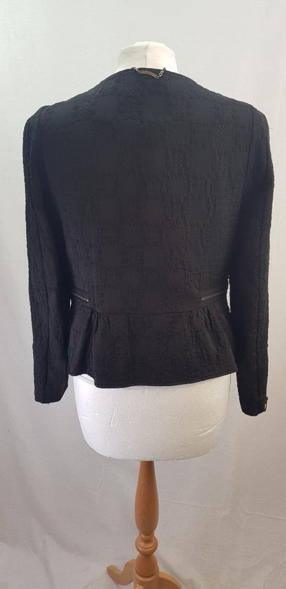 Mint Velvet Black Short Jacket Pockets Evening Size 16 Excellent Condition