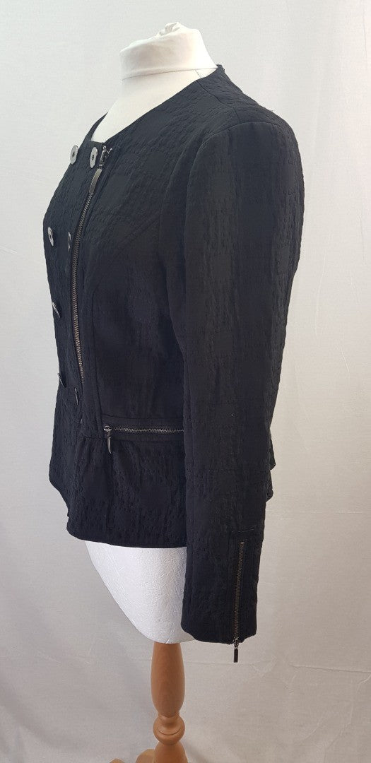 Mint Velvet Black Short Jacket Pockets Evening Size 16 Excellent Condition