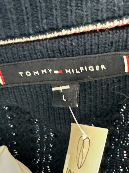 Tommy Hilfiger Navy Knitted Cardigan Size L VGC