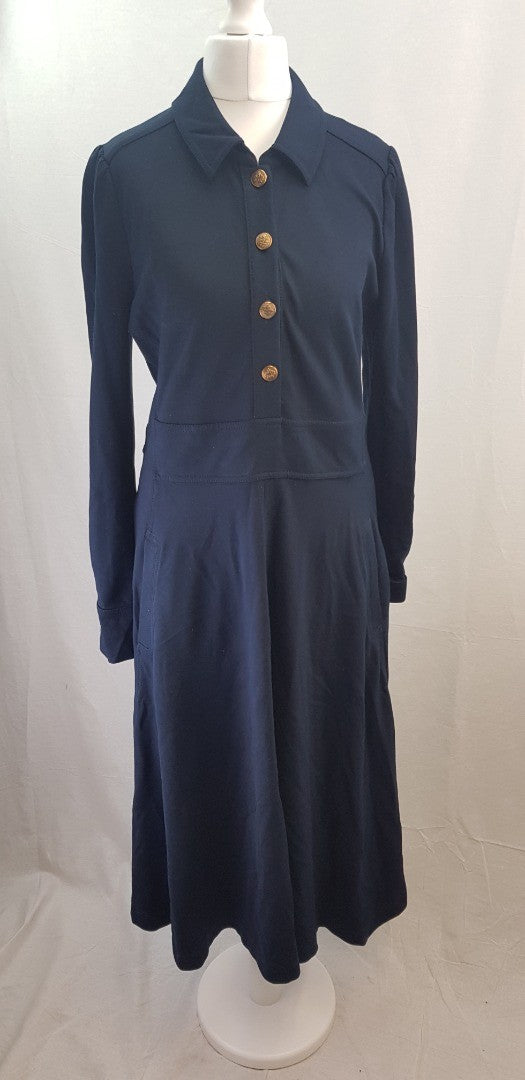 ME+EM Navy Thick/Heavy Long Dress Size 12 Excellent Condition