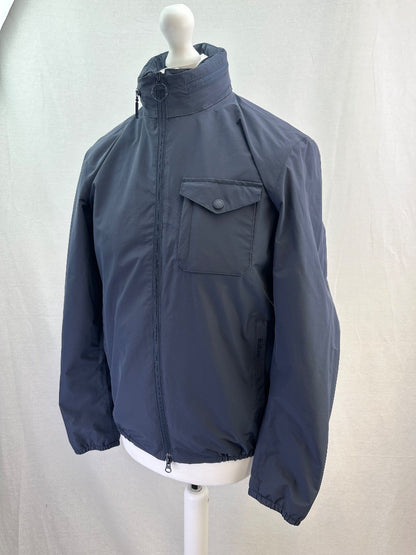 Barbour Navy Waterproof Jacket Pockets Hood Size S Excellent Condition