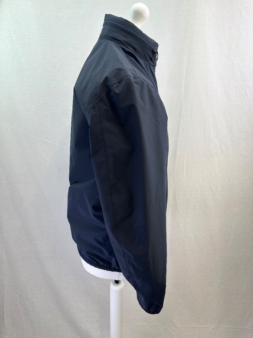 Barbour Navy Waterproof Jacket Pockets Hood Size S Excellent Condition