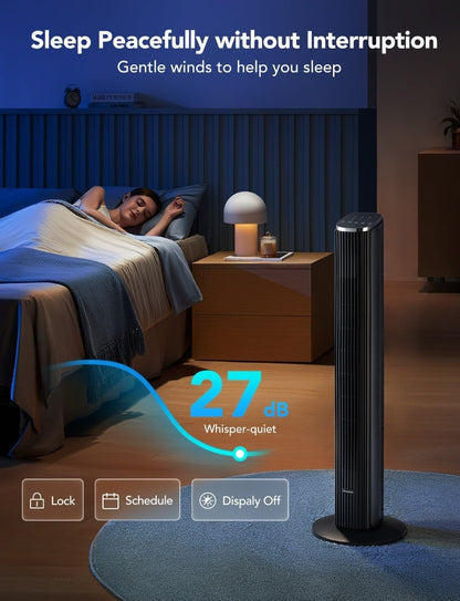 GoveeLife 36'' Smart Tower Fan 2 for Bedroom, 27dB Silent Floor Fan H7106