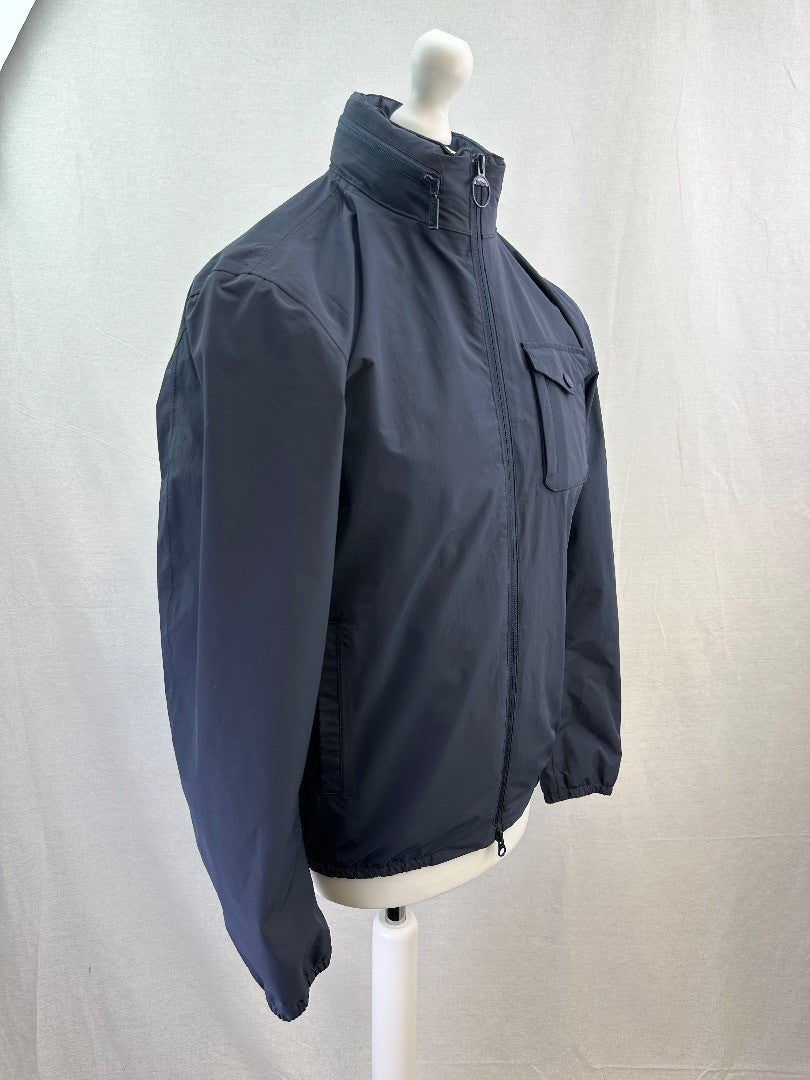 Barbour Navy Waterproof Jacket Pockets Hood Size S Excellent Condition