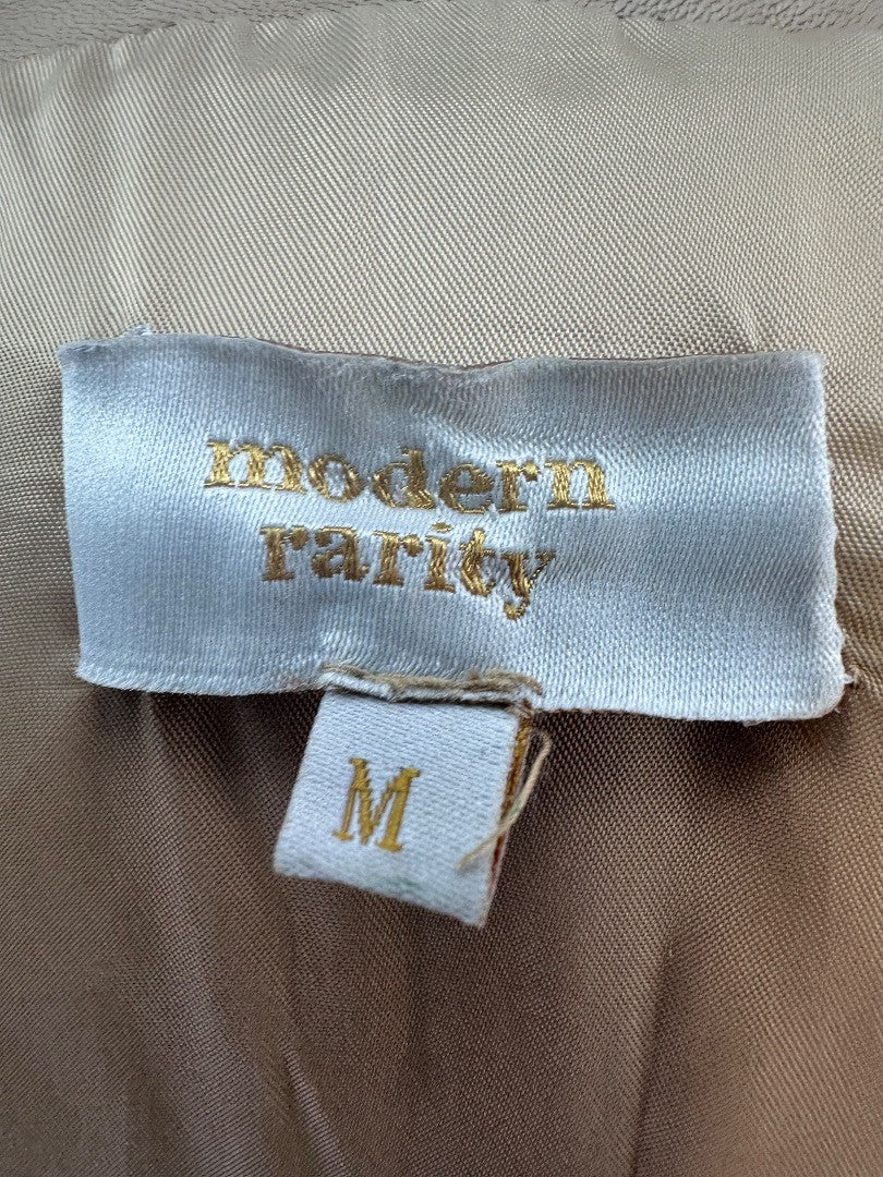 Modern Rarity Cream Midlength Leather Coat Size M Nearly New Condition