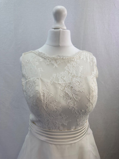 Romantica Tea Length Wedding White Layers Backless Dress Size S Excellent Condition