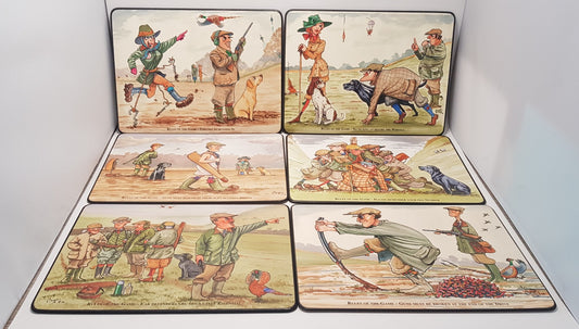 Bryn Parry Studio Rules Of The Game Table Placemats x6 Excellent Condition Vintage/Rare