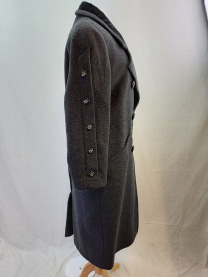 Windsmoor Grey Wool Cashmere Blend Oversized Winter Coat - Size UK 10