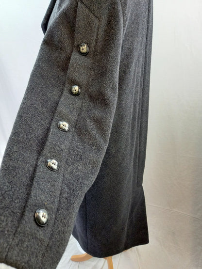 Windsmoor Grey Wool Cashmere Blend Oversized Winter Coat - Size UK 10