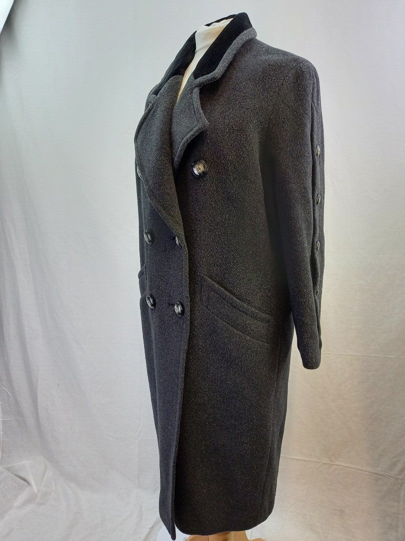 Windsmoor Grey Wool Cashmere Blend Oversized Winter Coat - Size UK 10