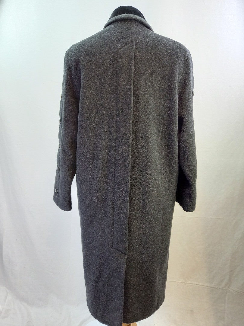 Windsmoor Grey Wool Cashmere Blend Oversized Winter Coat - Size UK 10