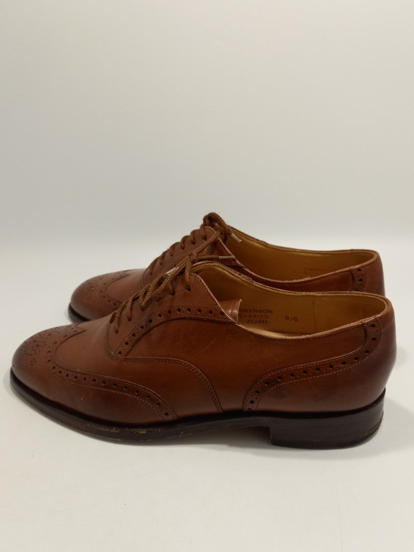 Grenson Feathermaster Brown Oxford Leather Brogues Mens - Size 9 / G