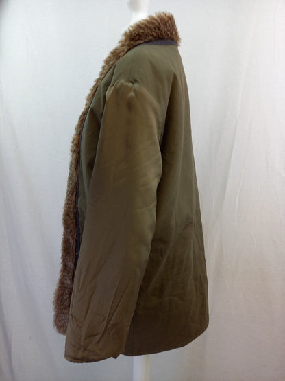 Wrap London Ladies Khaki Parka Lining / Undercoat Faux Fur - Size UK 8