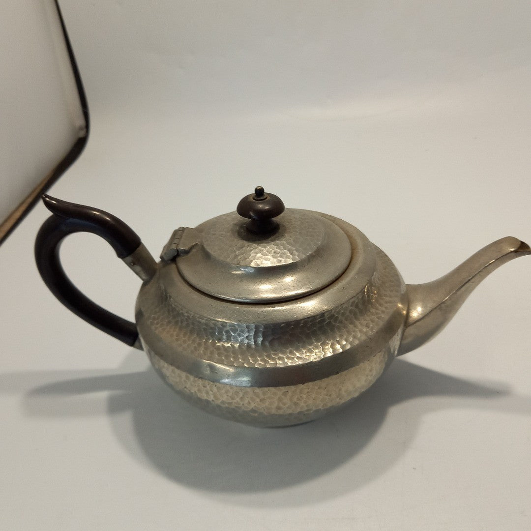 Hampden Pewter Hammered Tea & Coffee Pots - Bakelite Handle