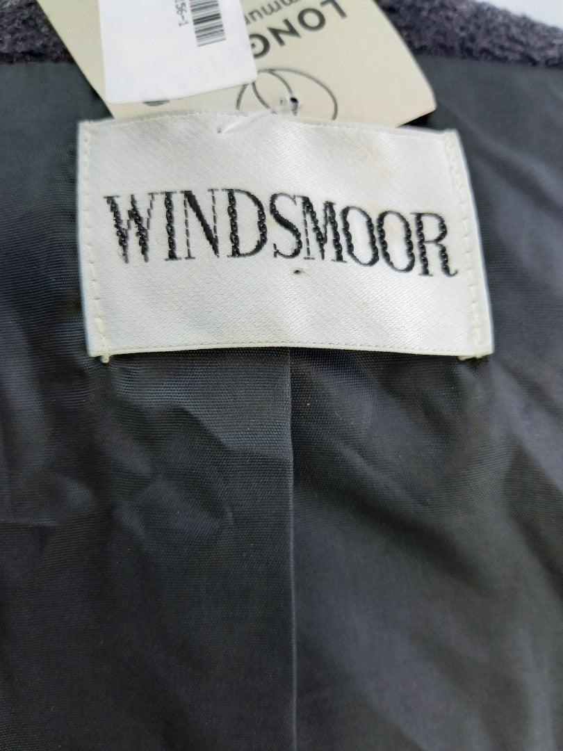 Windsmoor Grey Wool Cashmere Blend Oversized Winter Coat - Size UK 10