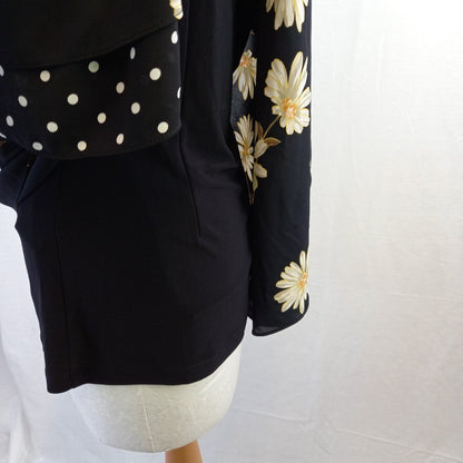 Joseph Ribkoff Floaty Floral Polka Dot Long Back Top - UK Size 14