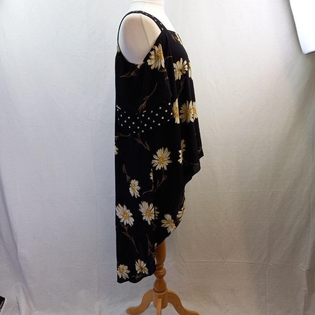 Joseph Ribkoff Floaty Floral Polka Dot Long Back Top - UK Size 14