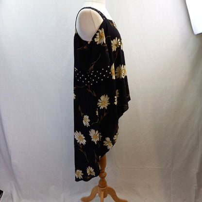 Joseph Ribkoff Floaty Floral Polka Dot Long Back Top - UK Size 14