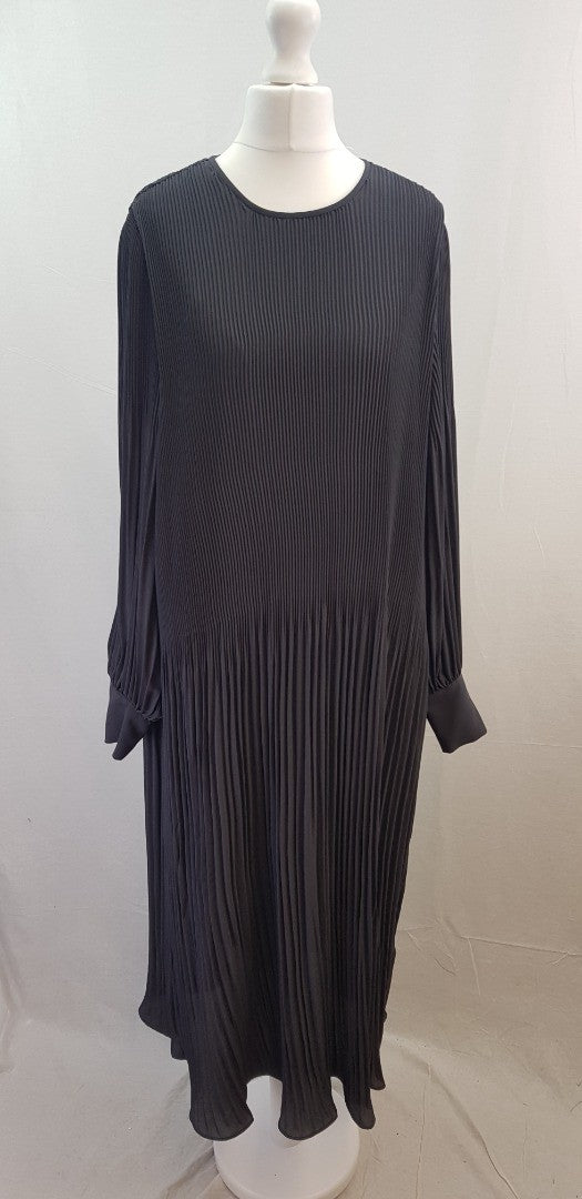 Modern Rarity Charcoal Long Pleated Dress Size 10 BNWT