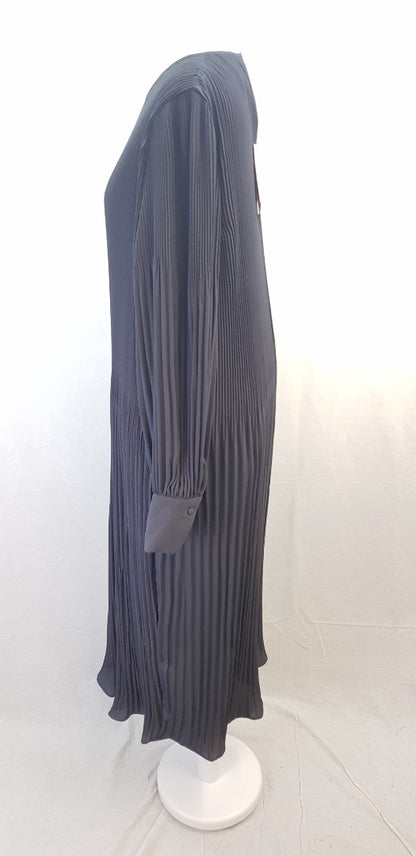 Modern Rarity Charcoal Long Pleated Dress Size 10 BNWT