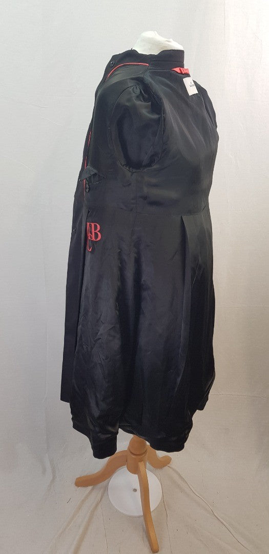 Malene Birger Black Satin Knee Length Coat Evening Size 8/10 Excellent Condition