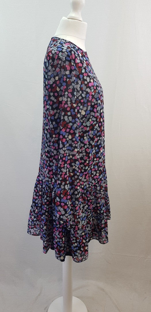 Hush Black Blue Pink Purple Spotty Dress Size 10 Nearly New