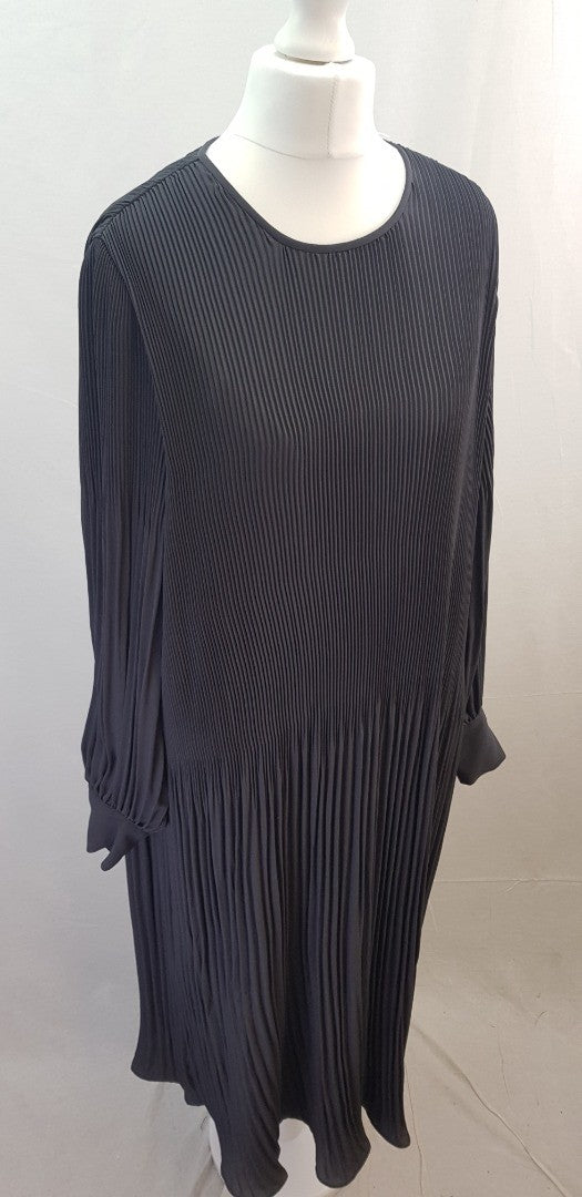 Modern Rarity Charcoal Long Pleated Dress Size 10 BNWT