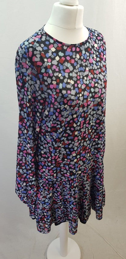 Hush Black Blue Pink Purple Spotty Dress Size 10 Nearly New